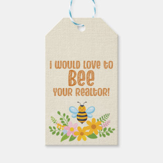 Bee Editable POP-BY for Realtors, Honey Gift Gift Tags