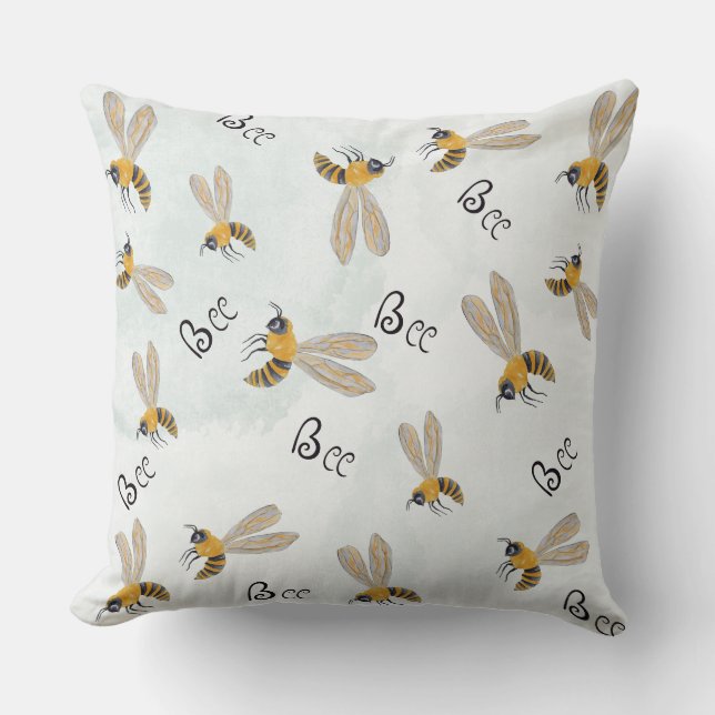 bee everyware throw pillow (Front)