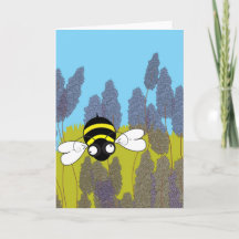 Bee Extraordinary Lavender Card (Blank Inside)