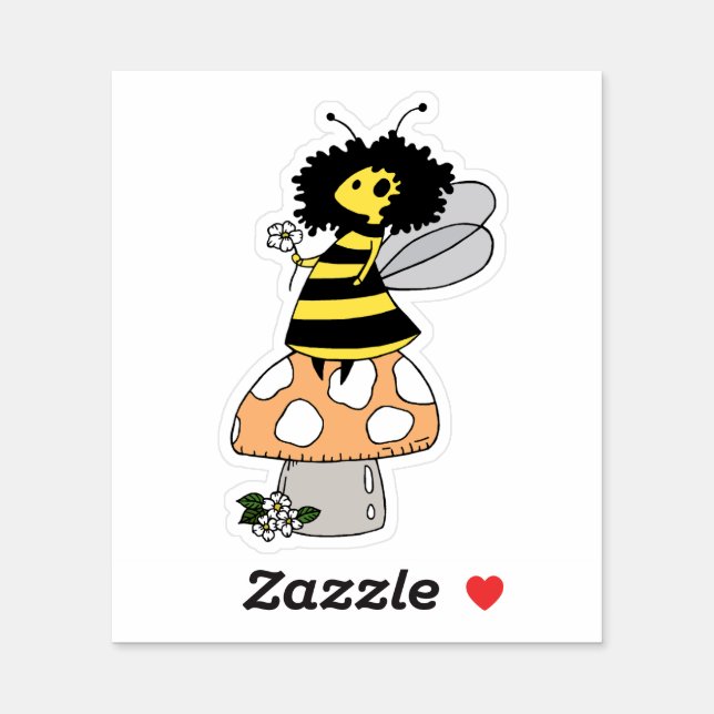 Bee Fairy And Mushroom Sticker (Sheet)