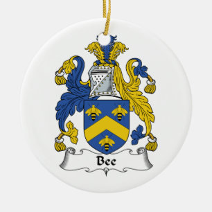Bee Family Crest Ceramic Ornament