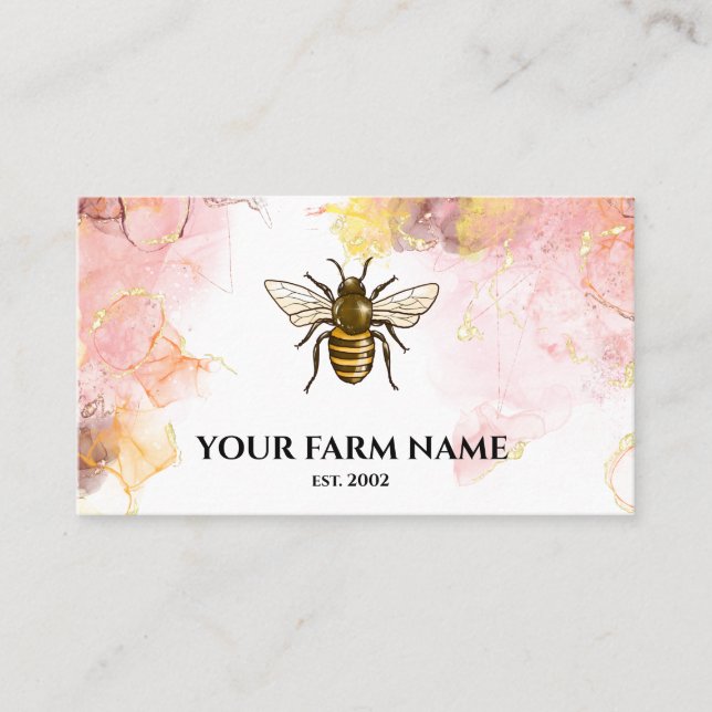 Bee Farm Beekeeper Apiarist Honeybees Honeycomb Bu Business Card (Front)