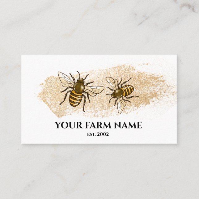Bee Farm Beekeeper Apiarist Honeybees Honeycomb Business Card (Front)