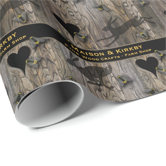 Bee farm honey farm crafts shop wrapping paper (Roll Corner)