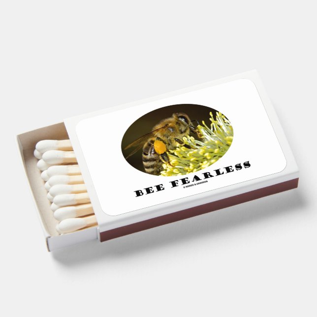 Bee Fearless Bee On Yellow Flower Matchboxes (Front Open)