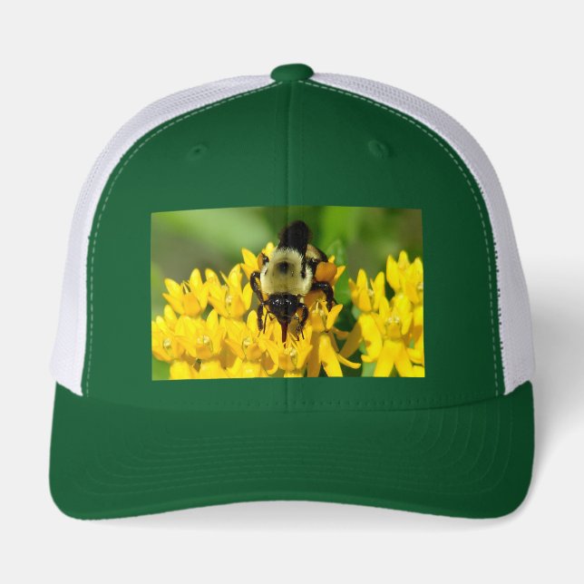 Bee Feasting on Butterfly Weed Wildflowers (Front)