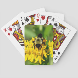 Bee Feasting on Butterfly Weed Wildflowers Poker Cards