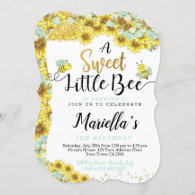 Bee First Birthday Invitation
