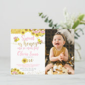 Bee First Birthday Invitation (Standing Front)
