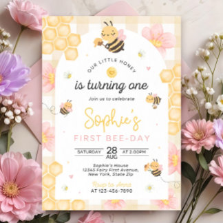 Bee First Birthday Invitation, Sweet To Bee One Invitation