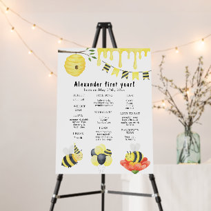 Bee First Birthday Milestone Birthday Foam Board