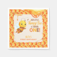 Bee First Birthday Napkin - Custom