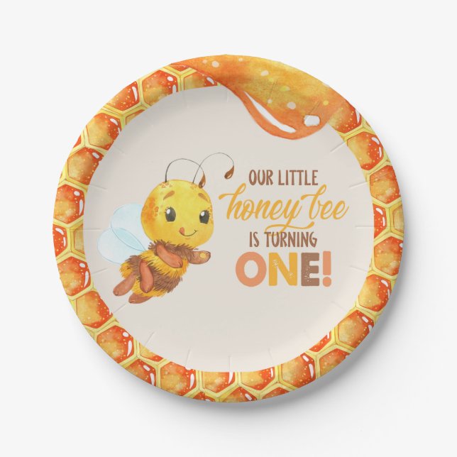 Bee First Birthday Plate (Front)