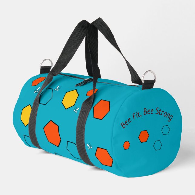 Bee Fit, Bee Strong Duffel Bag | Customizable (Left Corner)