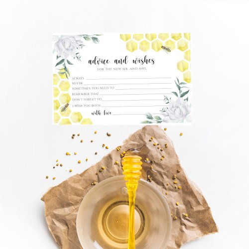 Bee floral advice and wishes bridal shower stationery