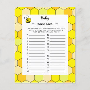 Bee floral Baby name race game