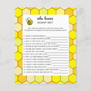 Bee floral baby shower, Who knows mommy best