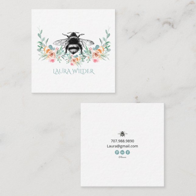 Bee Floral Calling card (Front/Back)