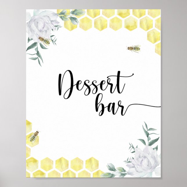 Bee floral - Dessert bar poster (Front)
