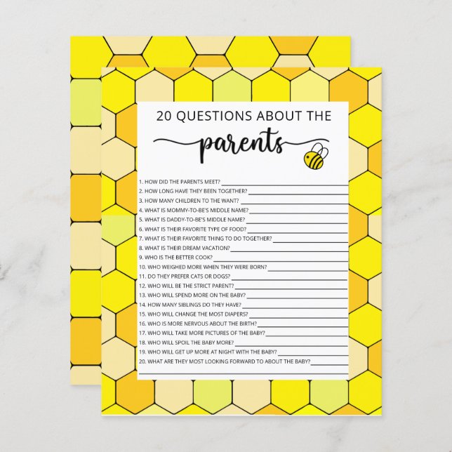 Bee floral games (Front/Back)