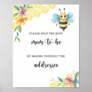 Bee floral - Help the Busy Mom-to-Be Poster