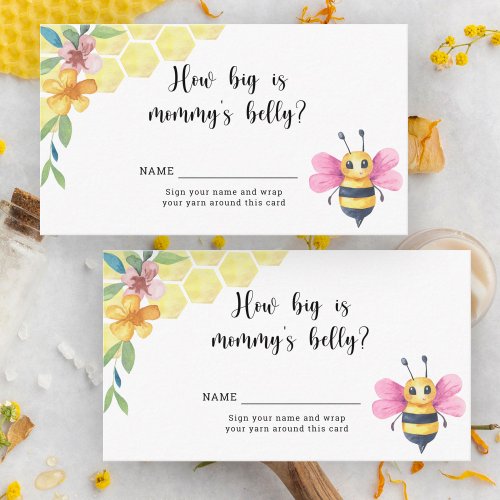 Bee floral _ how big is mommys belly enclosure card