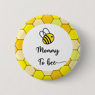 Bee floral. Mommy to be Button
