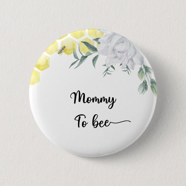 Bee floral. Mommy to be  Button (Front)