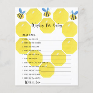 Bee floral - Party game wishes for baby