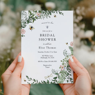 Bee Flower Garden Bridal Shower  Invitation