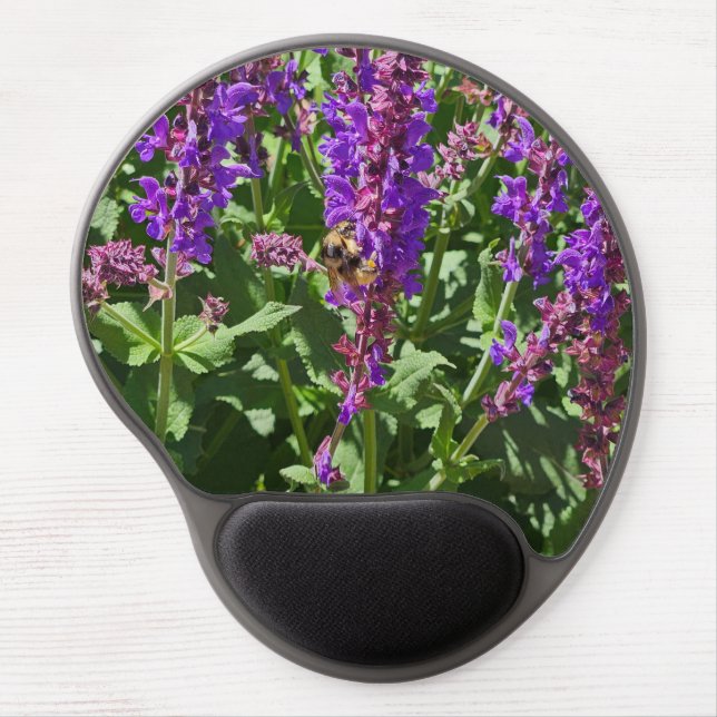 Bee Flower Mouse Pad with Wrist Support (Front)