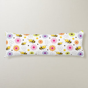 Bee & Flowers Body Pillow