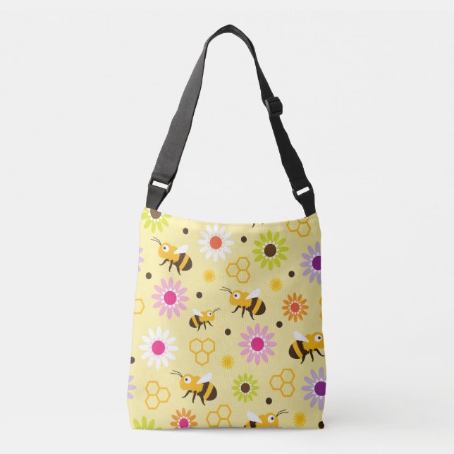 Bee & Flowers Crossbody Bag (Front)
