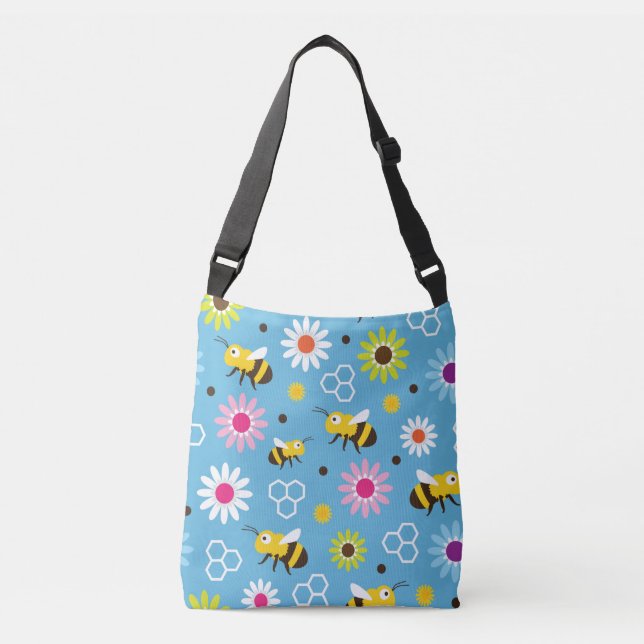 Bee & Flowers Crossbody Bag (Front)