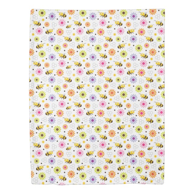 Bee & Flowers Duvet Cover (Front)