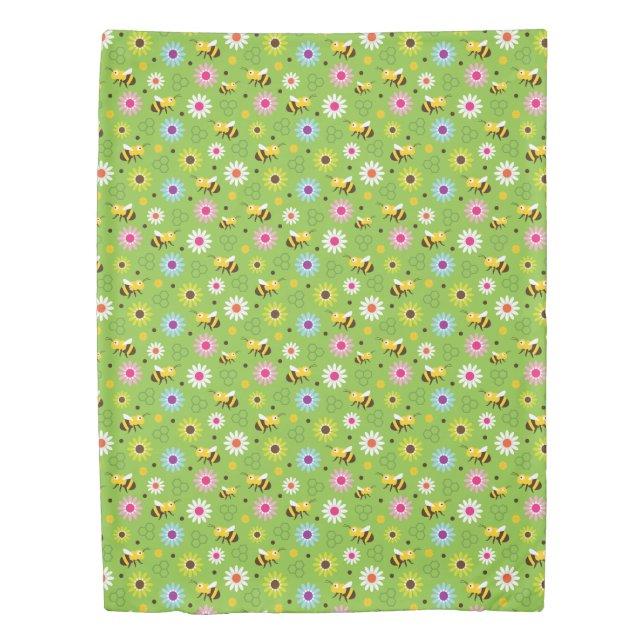 Bee & Flowers Duvet Cover (Front)