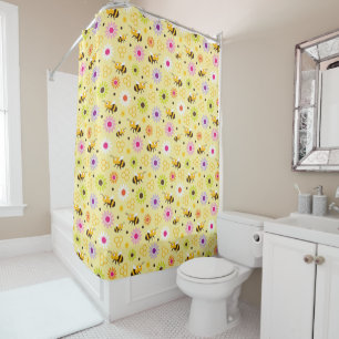 Bee & Flowers Shower Curtain