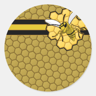 Bee Flying Away From Honeycomb Classic Round Sticker