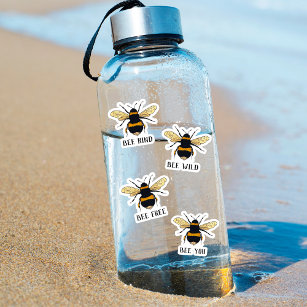 Bee Free Wild Kind You Bumblebee Illustrated  Sticker