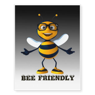 Bee Friendly Bee Gifts ,I Love Bee,Beekeeping Gift Temporary Tattoos