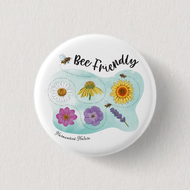 Bee friendly - Harmonious Nature Button (Front)