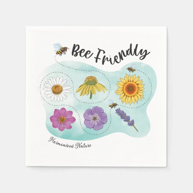 Bee friendly - Harmonious Nature Napkins (Front)