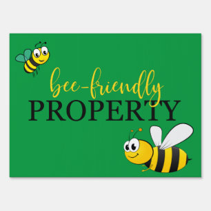Bee-Friendly Property Yard Sign