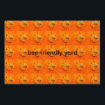 bee friendly yard sign<br><div class="desc">honeybees pollinating orange flowers</div>