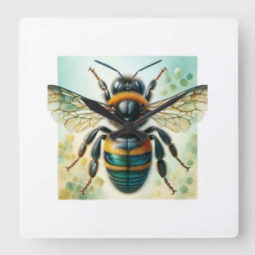 Bee from the family Apidae 050624IREF105 _ Waterco Square Wall Clock