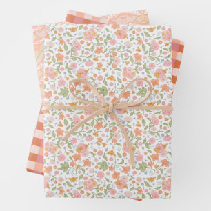 Bee Garden Floral Matching Set Wrapping Paper Sheets