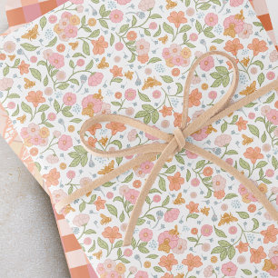 Bee Garden Floral Matching Set Wrapping Paper Sheets