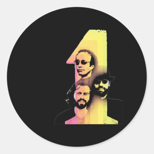 Bee Gees Number Ones Classic Round Sticker