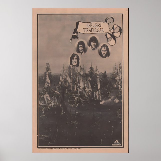 BEE GEES - Poster 1969 original NME - Trafalgar (Front)