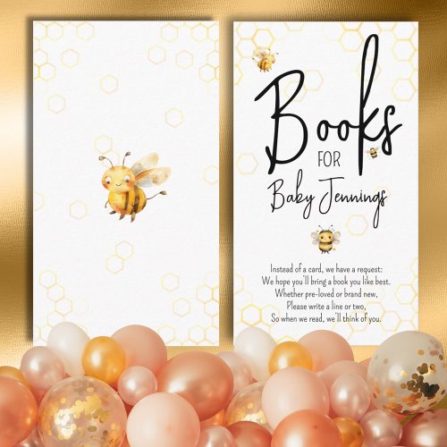 Bee Gender Neutral Baby Shower Book Request Enclosure Card